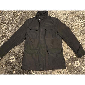 Tahari Men's Black Field Zip Snap Button Jacket Small